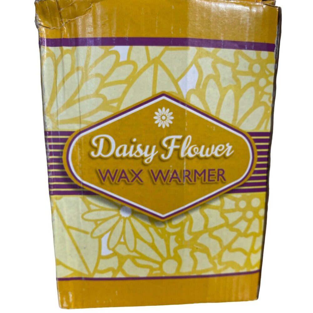 Vintage Great American Embossed Mustard Yellow Daisy Flower Electric Wax Warmer
